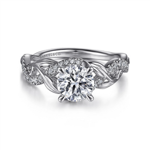 Gabriel & Co. Camelia - Diamond Floral Twist Engagement Ring Mounting