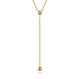 Lady's Yellow 14 Karat Bujukan Y-Knot Necklace Length 16 With 4 = 0.04