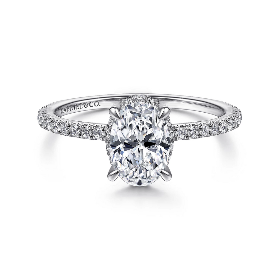 Gabriel & Co. Hart - Hidden Halo Oval Diamond Engagement Ring Mounting