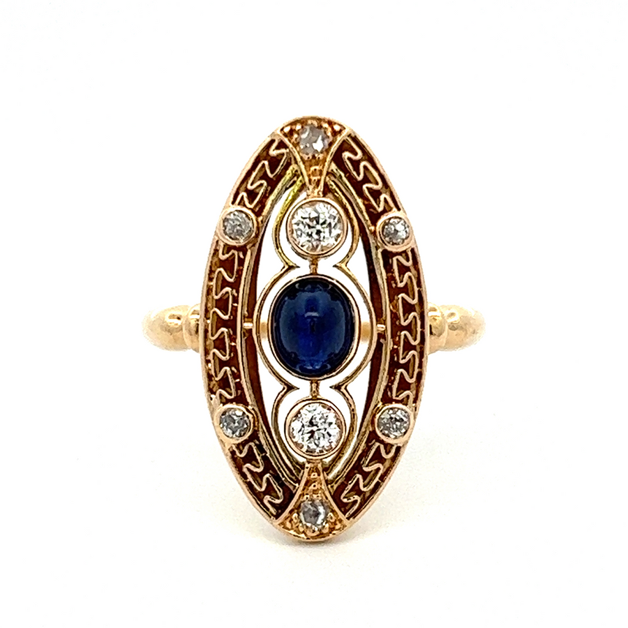 Estate Oval Filigree Sapphire Ring