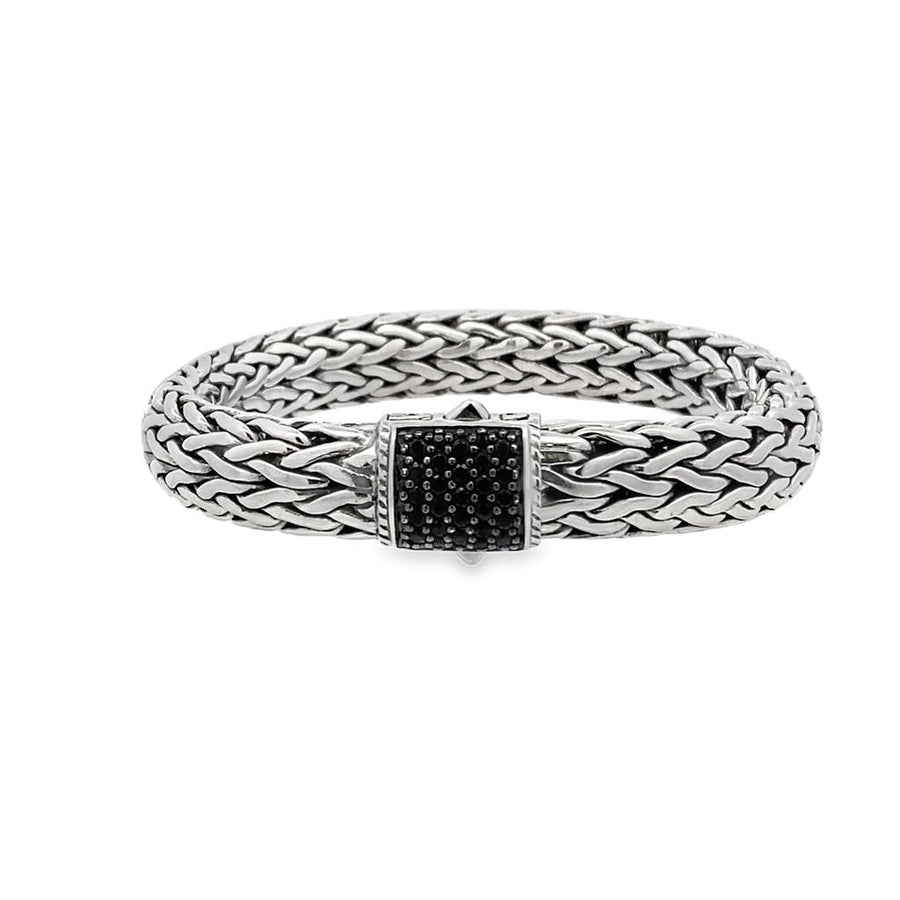 John Hardy 10.5MM Bracelet with Black Sapphires