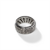 John Hardy Classic Chain Reclaimed Reticulated Silver 10mm Band Ring
