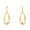 Yellow 14 Karat Open Teardrop Dangle Post Earrings Estate Jewelry Gram Weight: 0.7