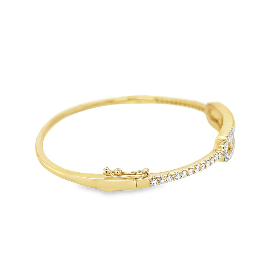 Lady's Yellow 14 Karat 3 Stone Move Bangle Bracelet Length 6.5 67 = 1.