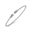 Gabriel & Co. Fashion 14K White Gold Bujukan Diamond Teardrops Bangle