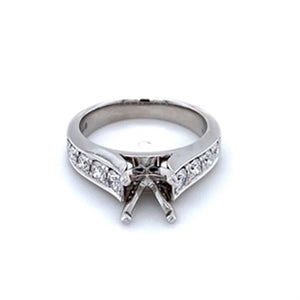 Lady's White 18 Karat Prong/Channel Ring