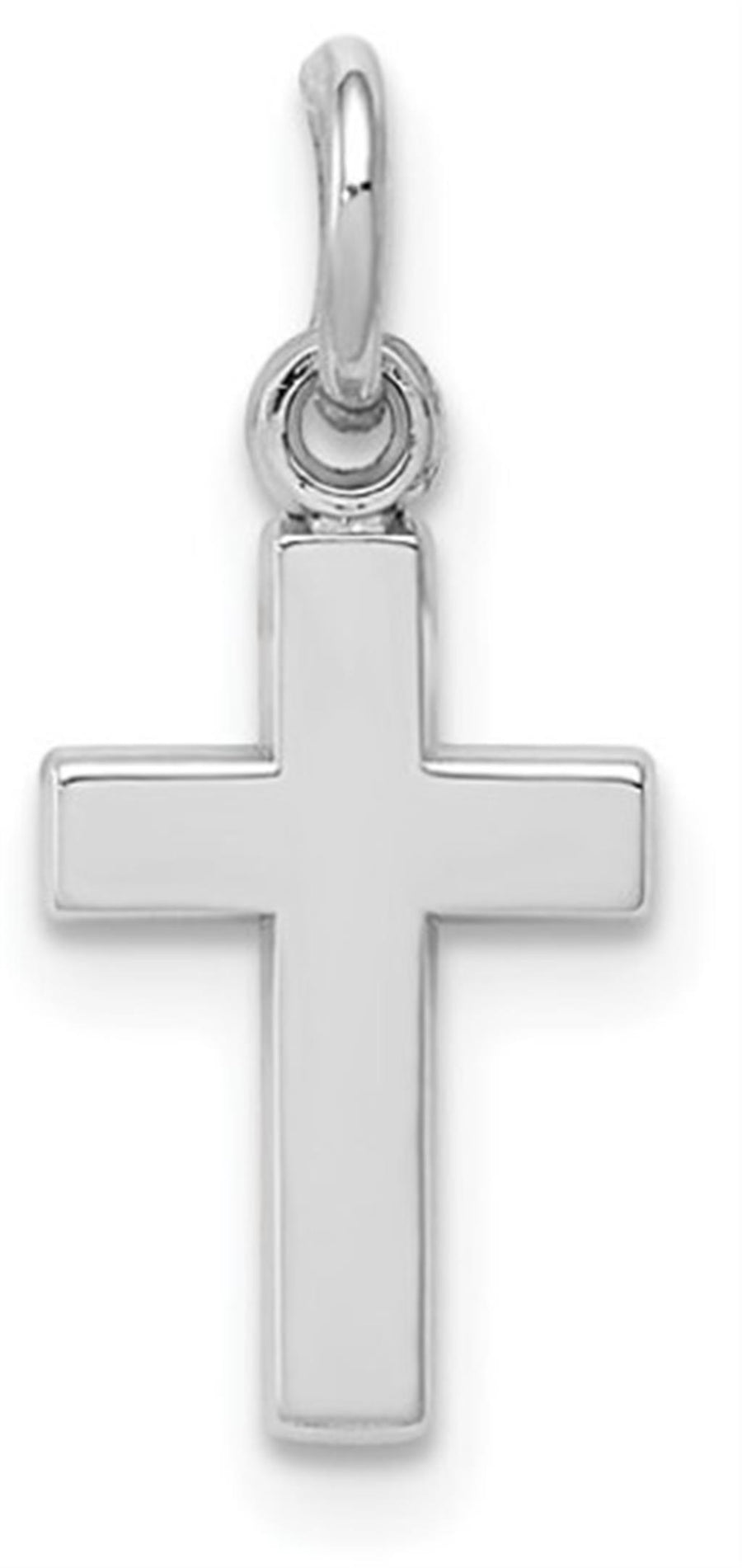 White 14 Karat Medium Cross Charms Gram Weight: 0.8