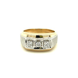 Estate Men's Three Stone Diamond Ring