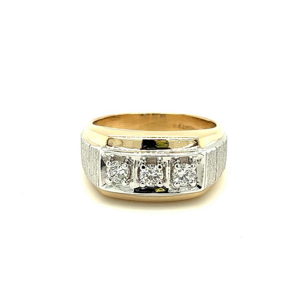 Estate Men's Three Stone Diamond Ring