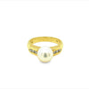 Estate Miki Moto Pearl and Diamond Ring