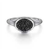 Gabriel & Co. Silver Sterling Silver Oval Black Spinel Ring