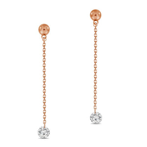 Drop Chain Drilled Diamond Earrings