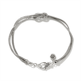 Classic Chain Silver Manah 1.8mm Chain Double Row Bracelet with Lobste