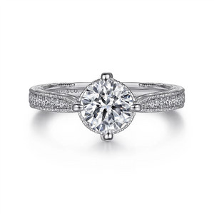 Gabriel & Co. Arabella - 14K White Gold Round Diamond Engagement Ring Mounting