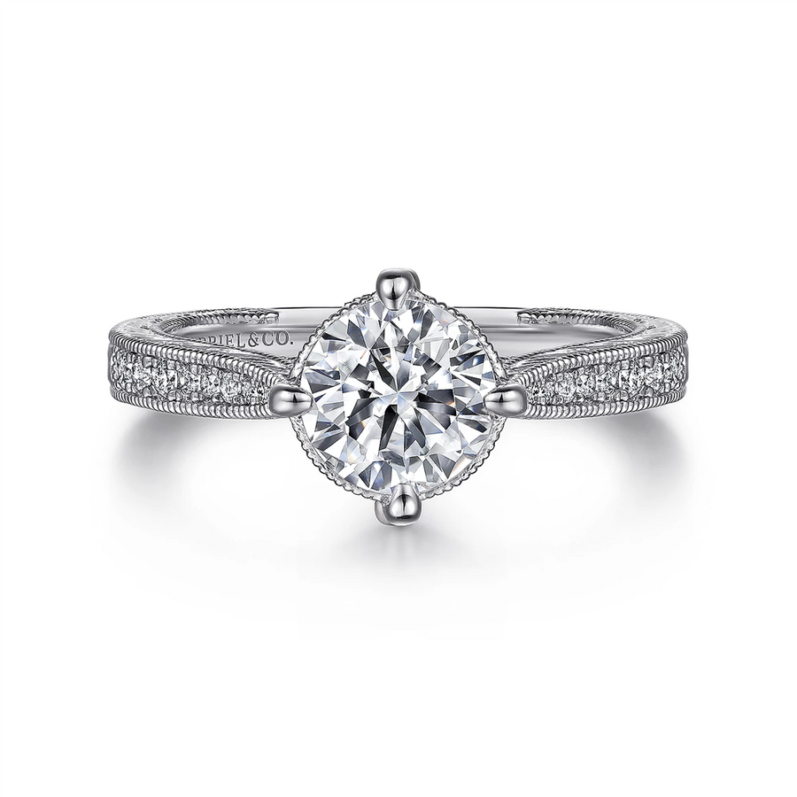 Gabriel & Co. Arabella - Engraved Diamond Engagement Ring Mounting