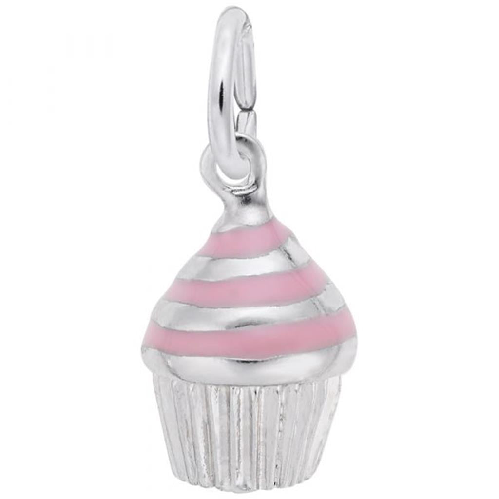 Rembrandt Charms Swirl Cupcake Charm Sterling Silver