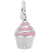 Rembrandt Charms Swirl Cupcake Charm Sterling Silver
