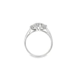 White Platinum 3 Stone Cathedr