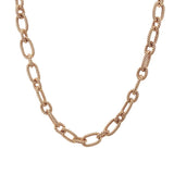 Rose 14 Karat 10.6X6.5 And 5.6X7.10mm Rope Oval Link Chain Necklace Wi