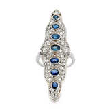 Estate Elongated Sapphire Fashion Ring