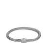 John Hardy Classic Chain Silver Diamond Pave Extra-Small Bracelet (0.18ct)