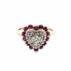 Estate Ruby and Diamond Heart Fashion Ring