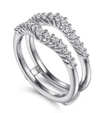 White 14 Karat Graduatated Trellis Ring Wrap/Guard Size 6.5 Mfg Gabrie