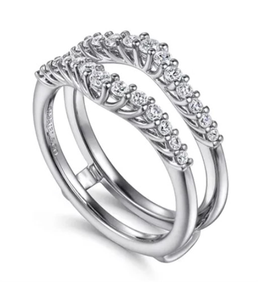 White 14 Karat Graduatated Trellis Ring Wrap/Guard Size 6.5 Mfg Gabrie