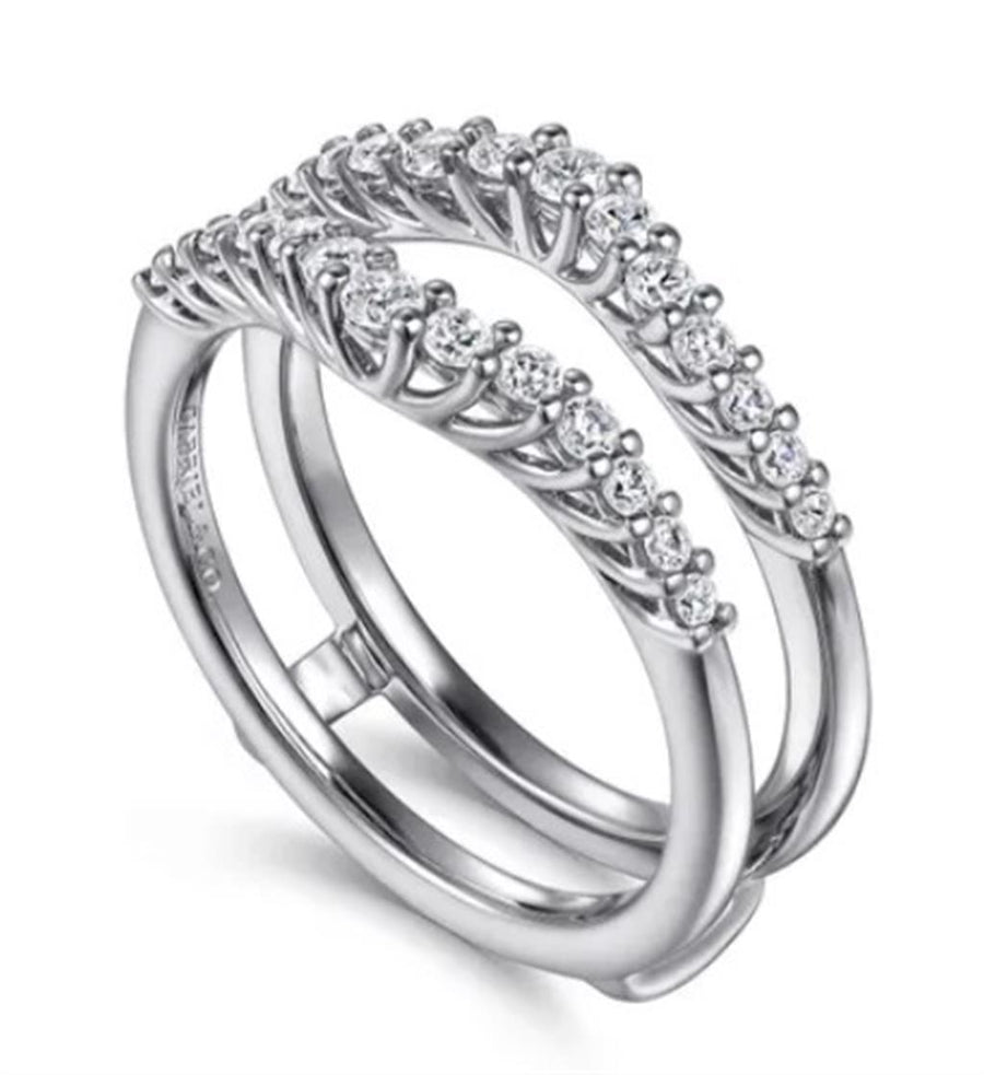 White 14 Karat Graduatated Trellis Ring Wrap/Guard Size 6.5 Mfg Gabrie