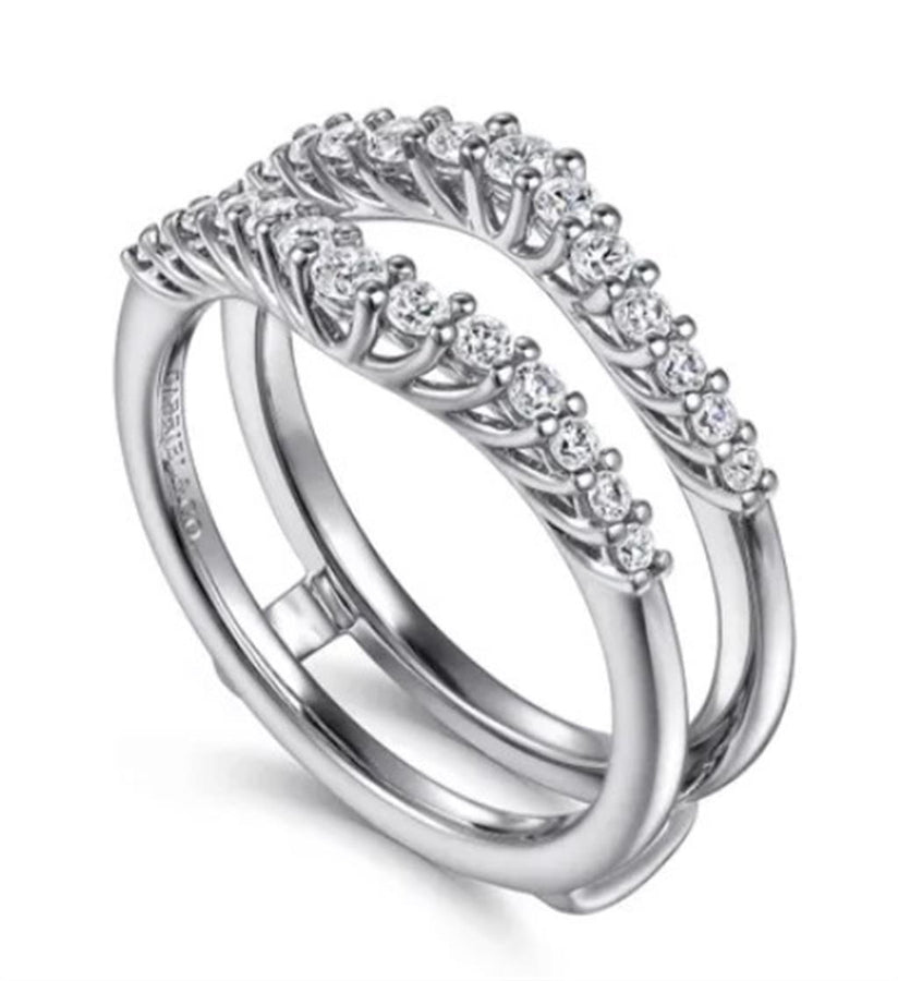 White 14 Karat Graduatated Trellis Ring Wrap/Guard Size 6.5 Mfg Gabrie