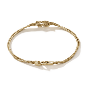 John Hardy Classic Chain 14K Gold Manah 1.8mm Chain Double Row Bracelet with Lobster Clasp