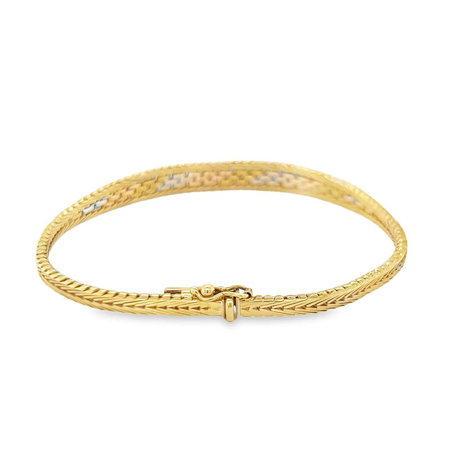 Tri-color 14 Karat Graduated Bracelet