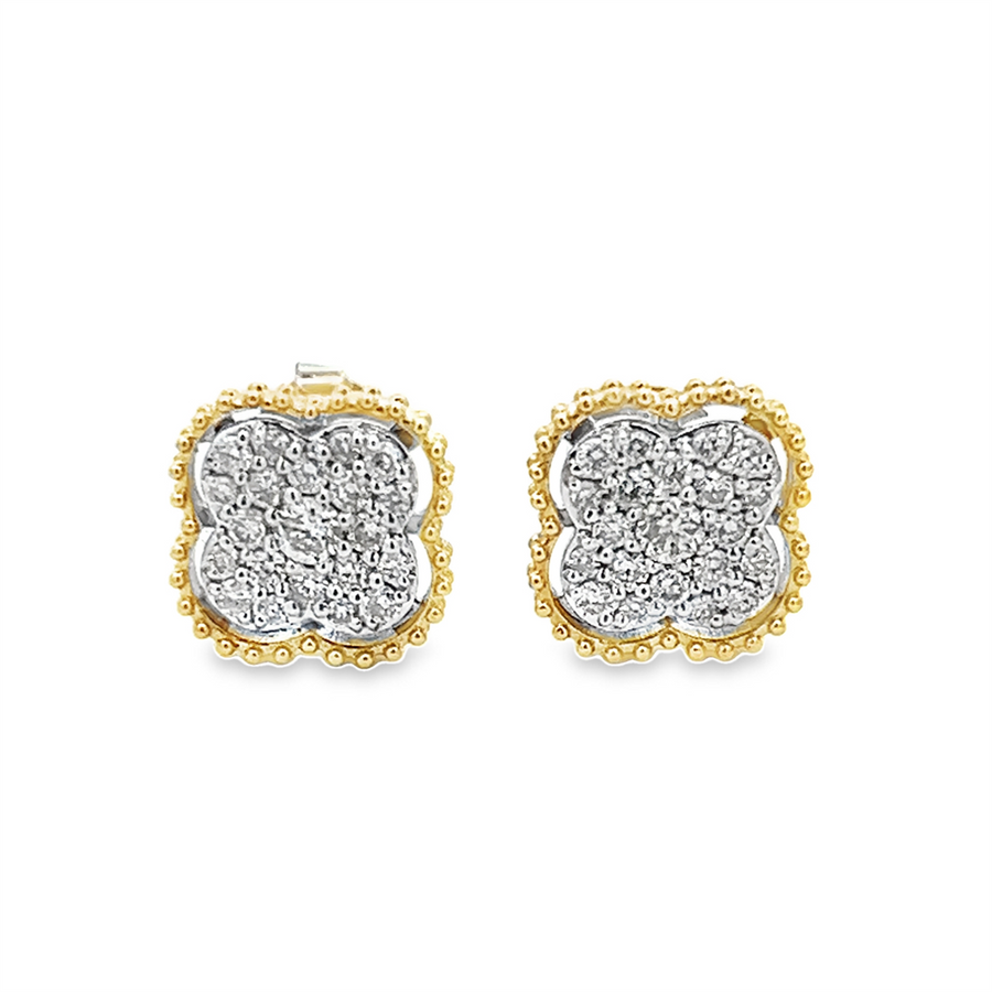 Estate Clover Style Diamond Earrings