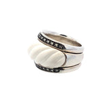 David Yurman Sculpted White Onyx and Diamond Ring