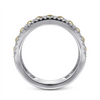 Gabriel & Co. Fashion 14K White-Yellow Gold Bujukan Diamond Wide Band Ring