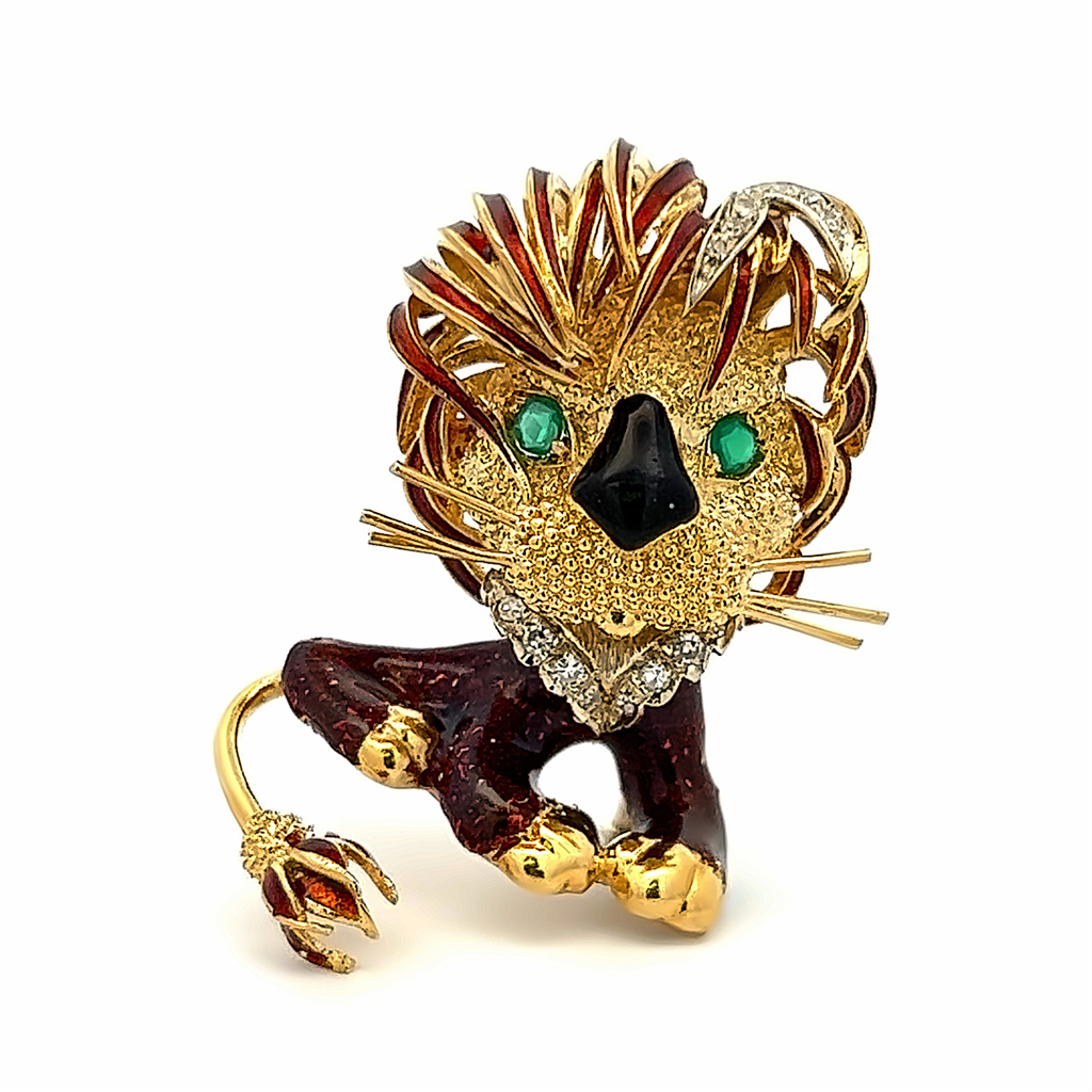 Estate Modele Depose Lion Brooch