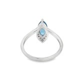 Blue Topaz 14 Karat White Fashion Ring
