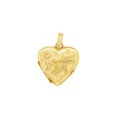 Yellow 14 Karat Engraved 25X18.9mm "I Love You" Heart Locket With A 2.