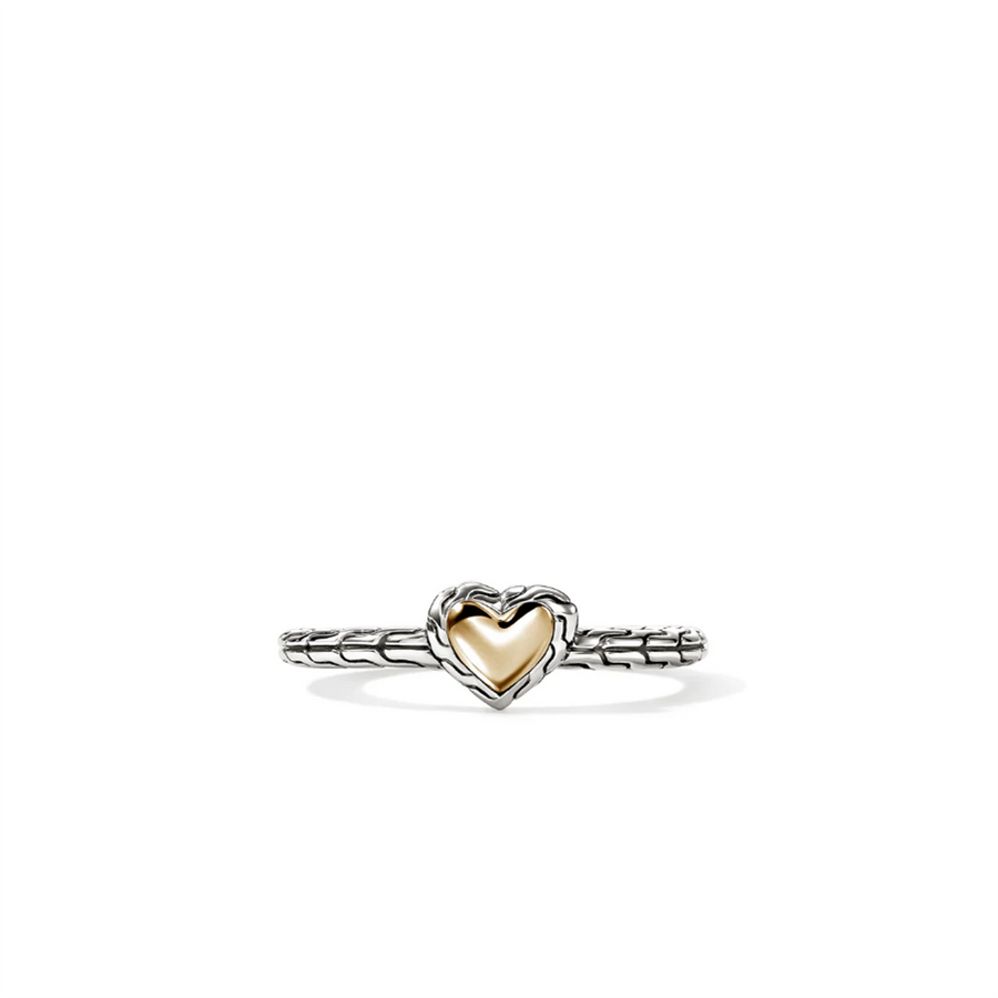 Two-Tone Sterling Silver And 14K Yellow Gold Size 6 Heart John Hardy J