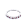 Lady's White Polished 18 Karat Alternating Ruby And Diamond Ring