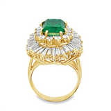 Estate Emerald and Diamond Ballerina Ring