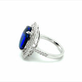Black Opal 14 Karat White Fashion Ring