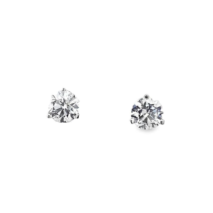 Round Diamond Martini Stud Earrings