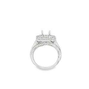 Lady's White 18 Karat Double Halo Ring