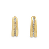 Estate Champagne Diamond J Hoop Earrings