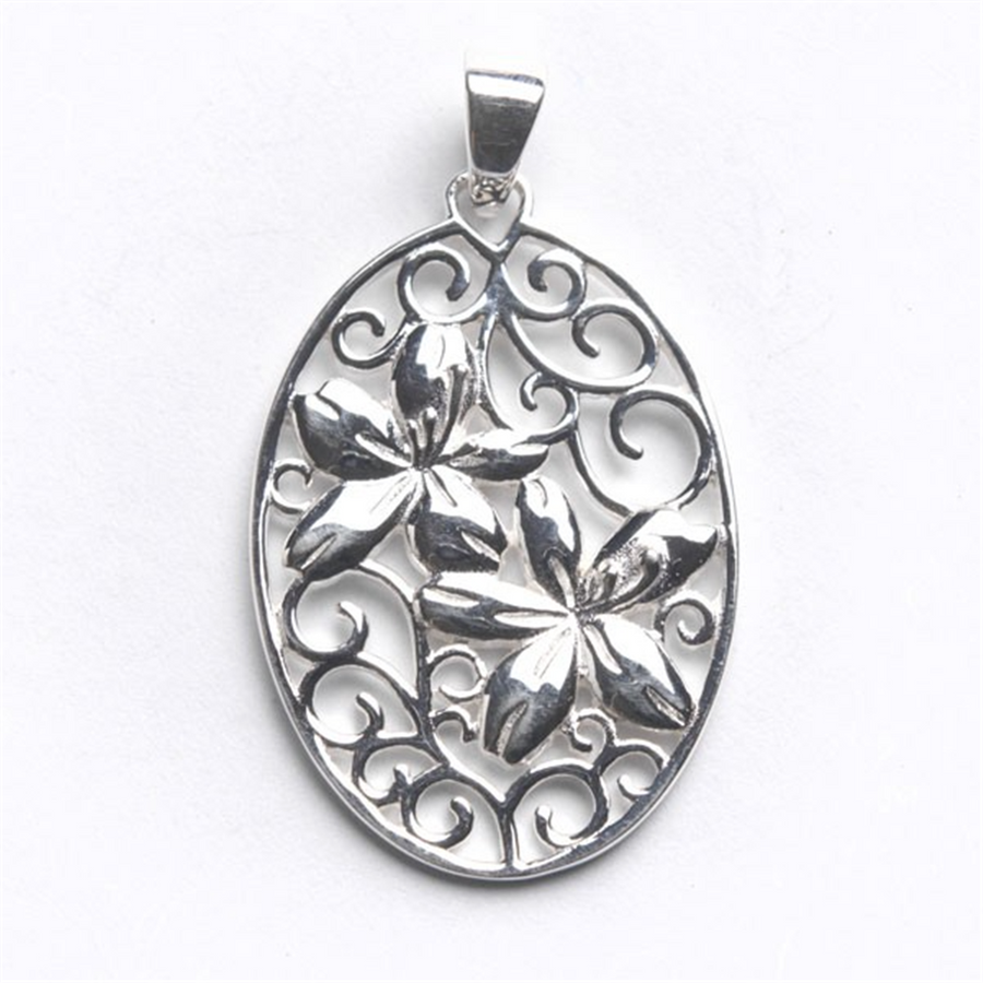 Southern Gates Sterling Silver Filigree Azalea Pendant