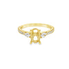 Nelson Lady's Yellow 18 Karat 3 Stone Diamond Ring Mounting