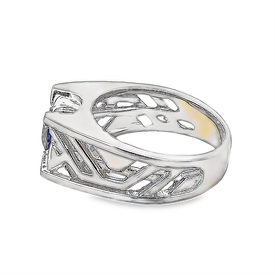 Estate Solitaire Sapphire Men's Ring