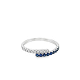 Lady's Sapphire and Diamond Bypass Fashion Ring