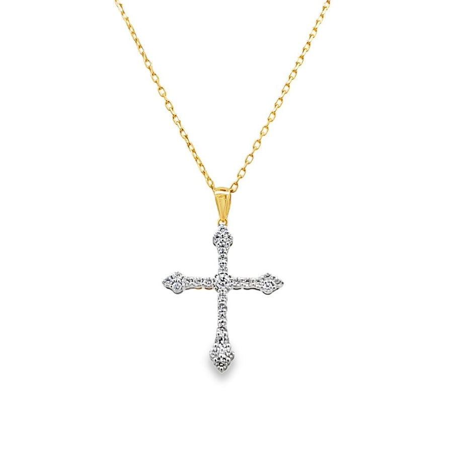 Bysantine Style Diamond Cross Necklace